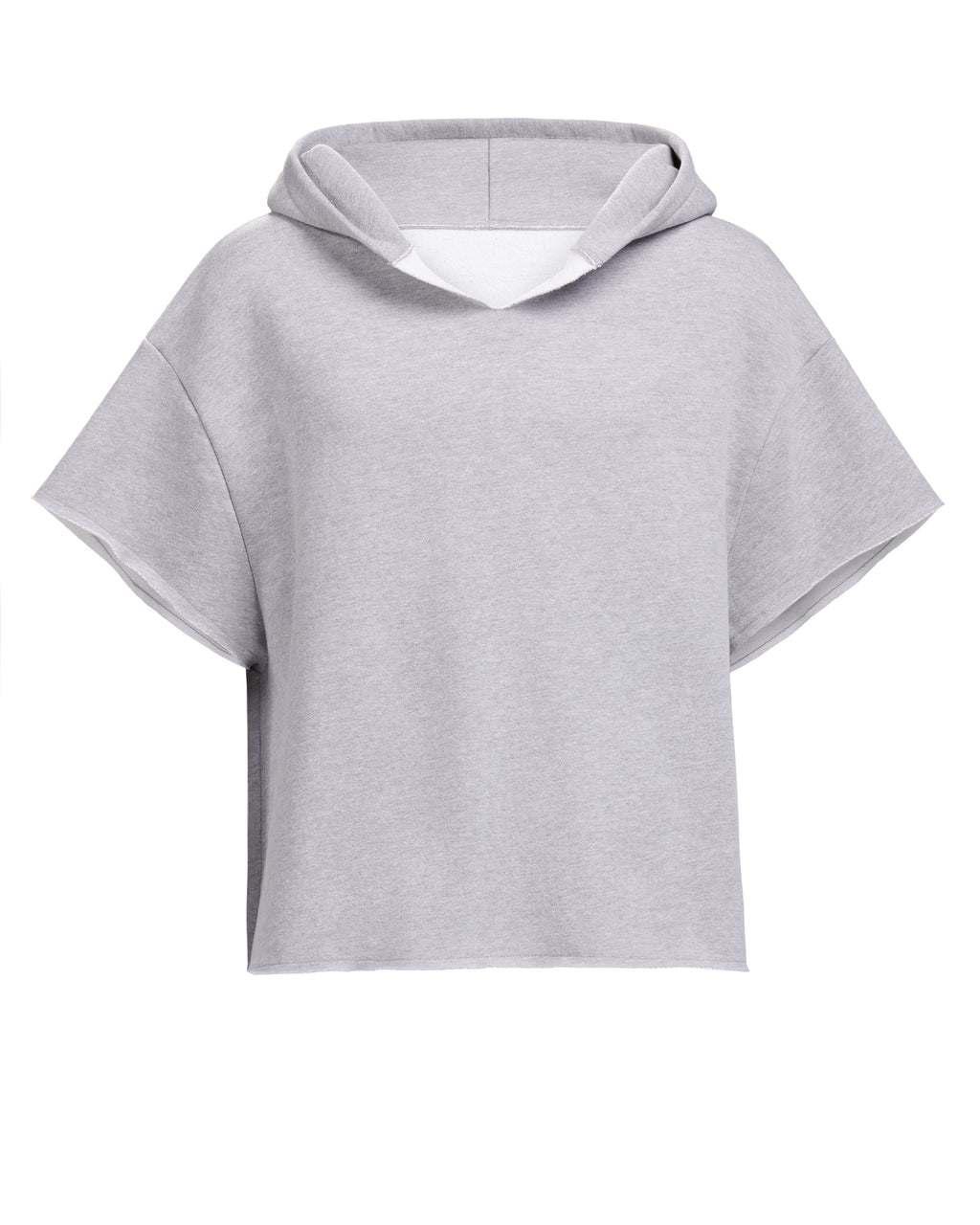 CUT OFF HOODIE -HEATHER GREY