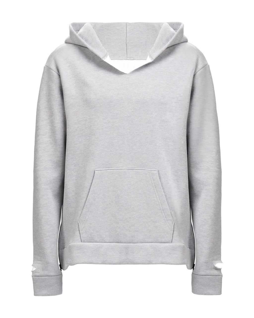 SLIM FIT ZIPPER HOODIE - HEATHER GREY