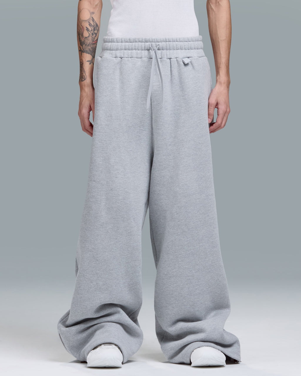 ZIPPER SWEATPANTS - HEATHER GREY