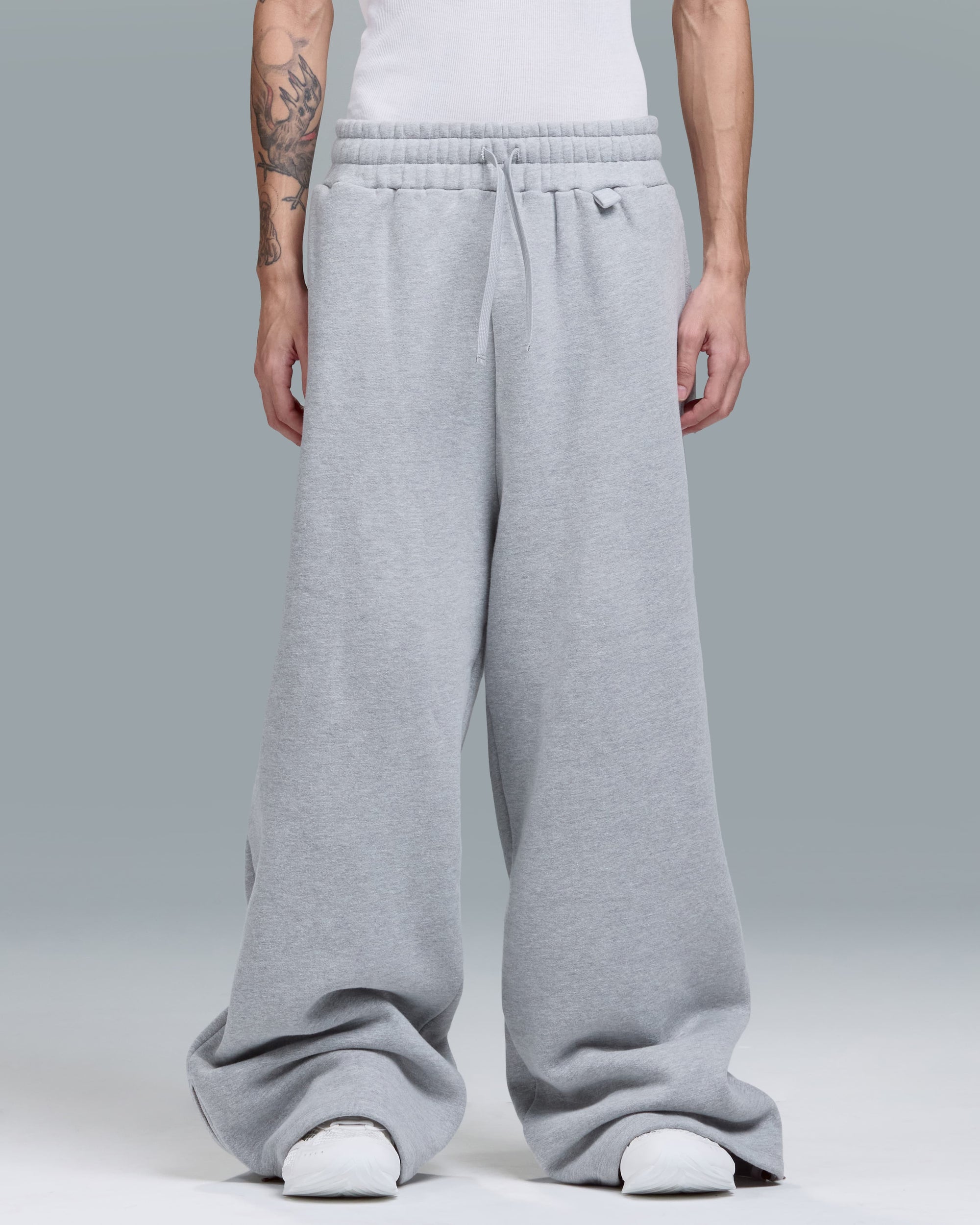ZIPPER SWEATPANTS - HEATHER GREY