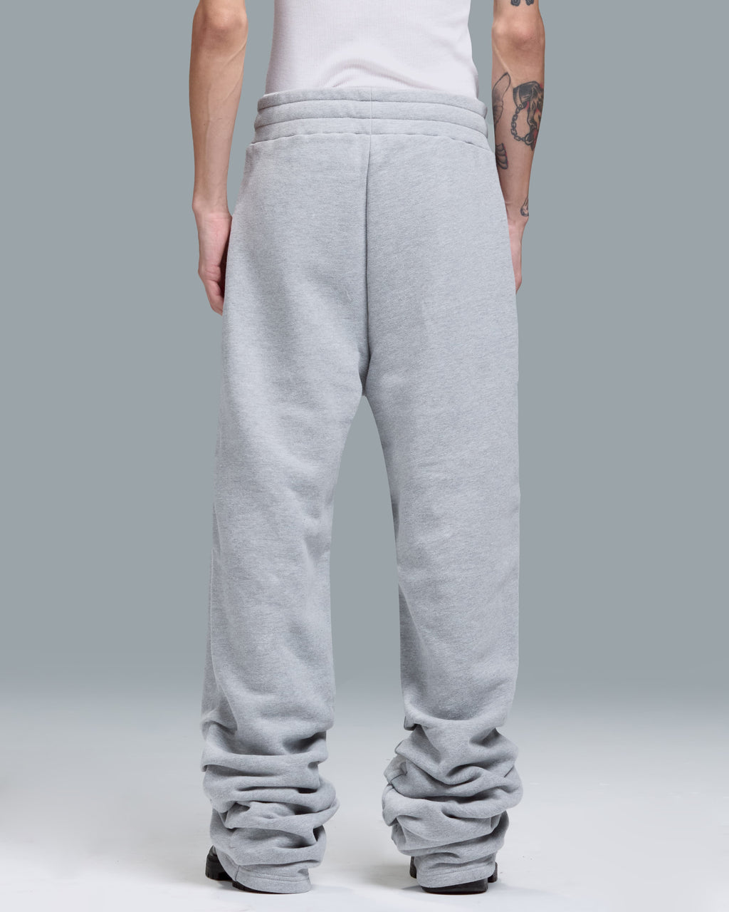 STACKED SWEATPANTS - HEATHER GREY