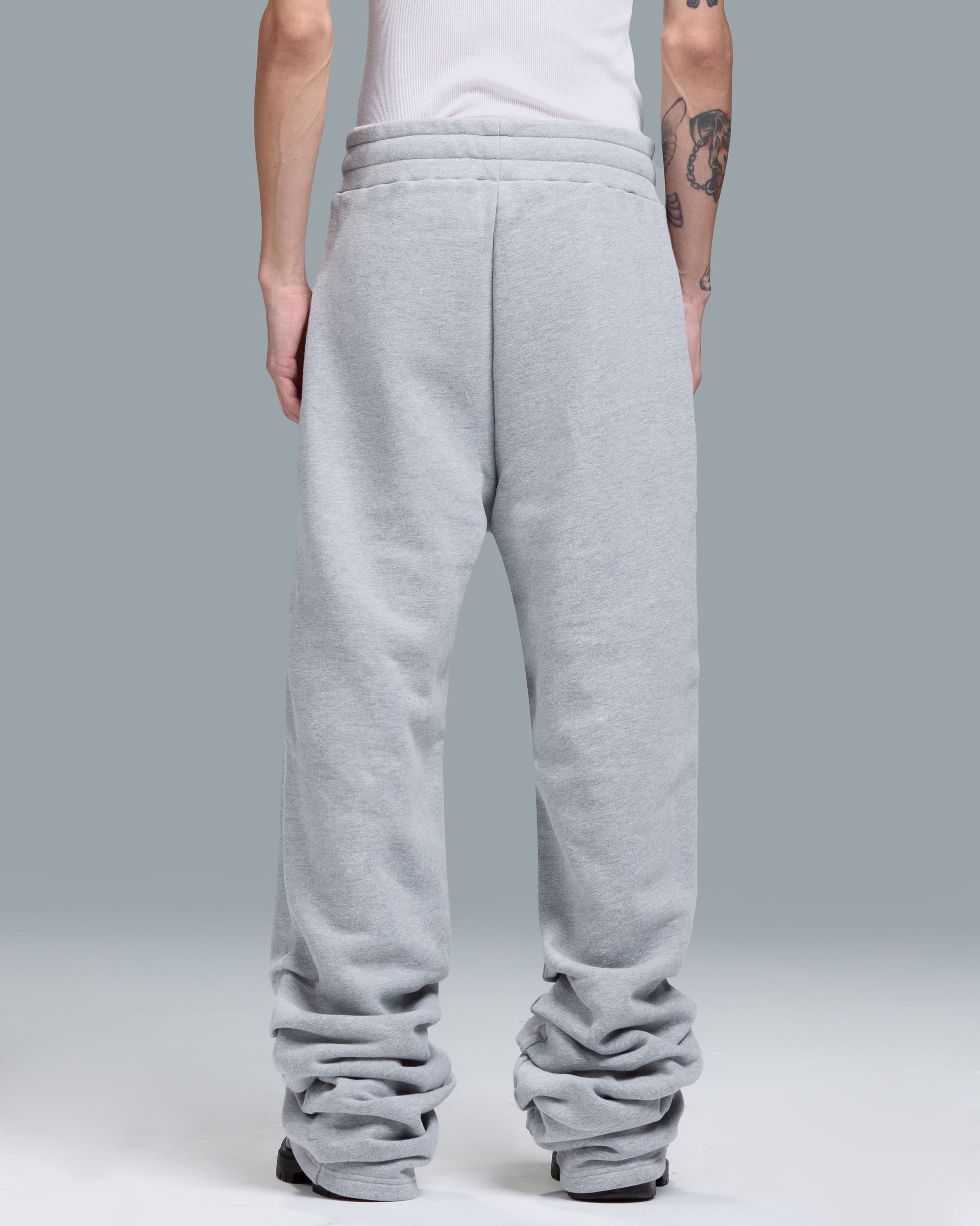 STACKED SWEATPANTS - HEATHER GREY