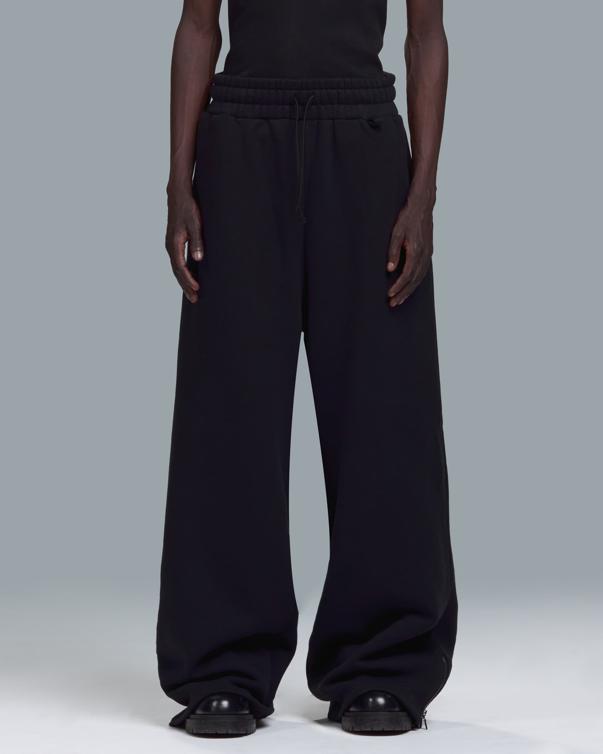 ZIPPER SWEATPANTS - BLACK