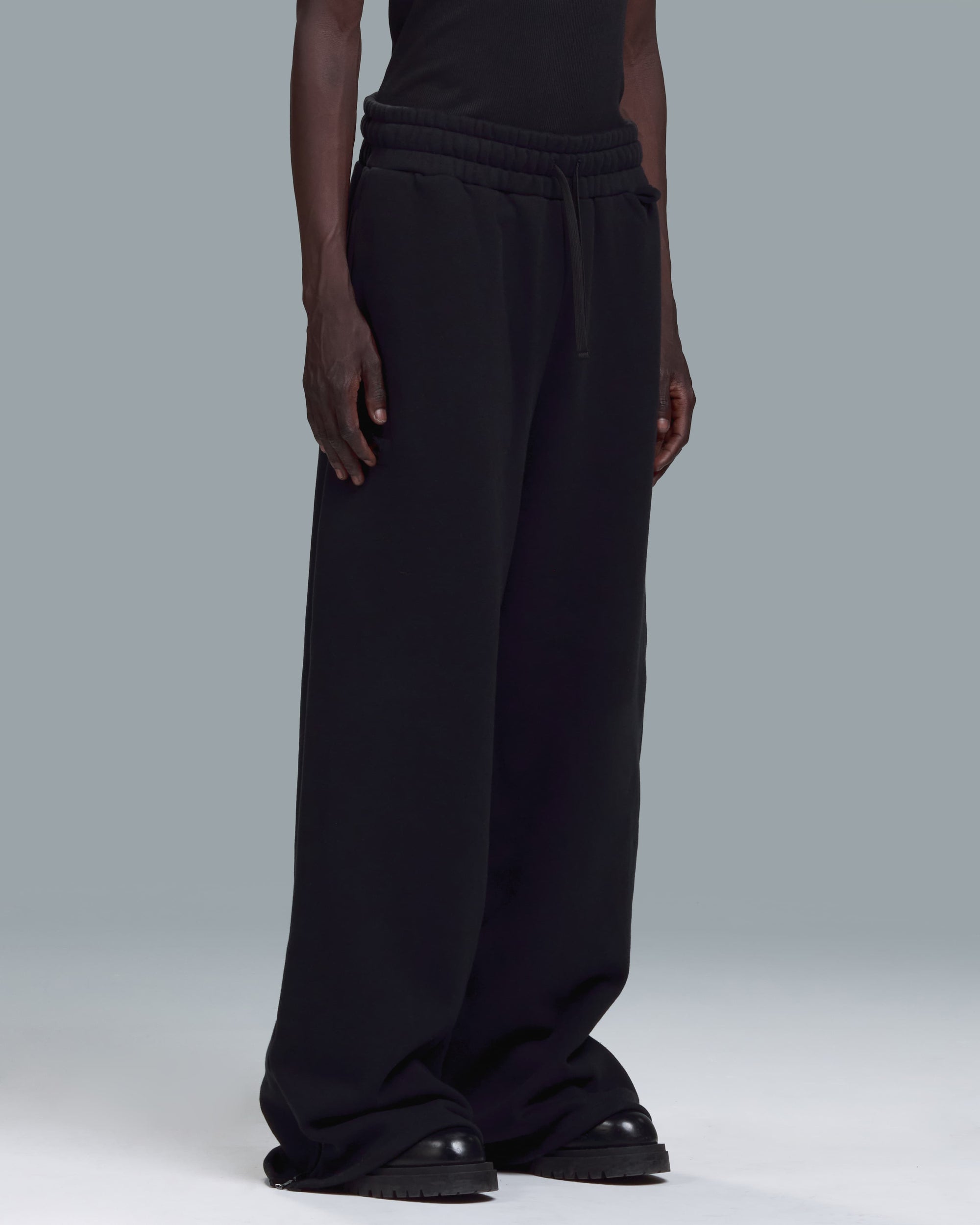 ZIPPER SWEATPANTS - BLACK