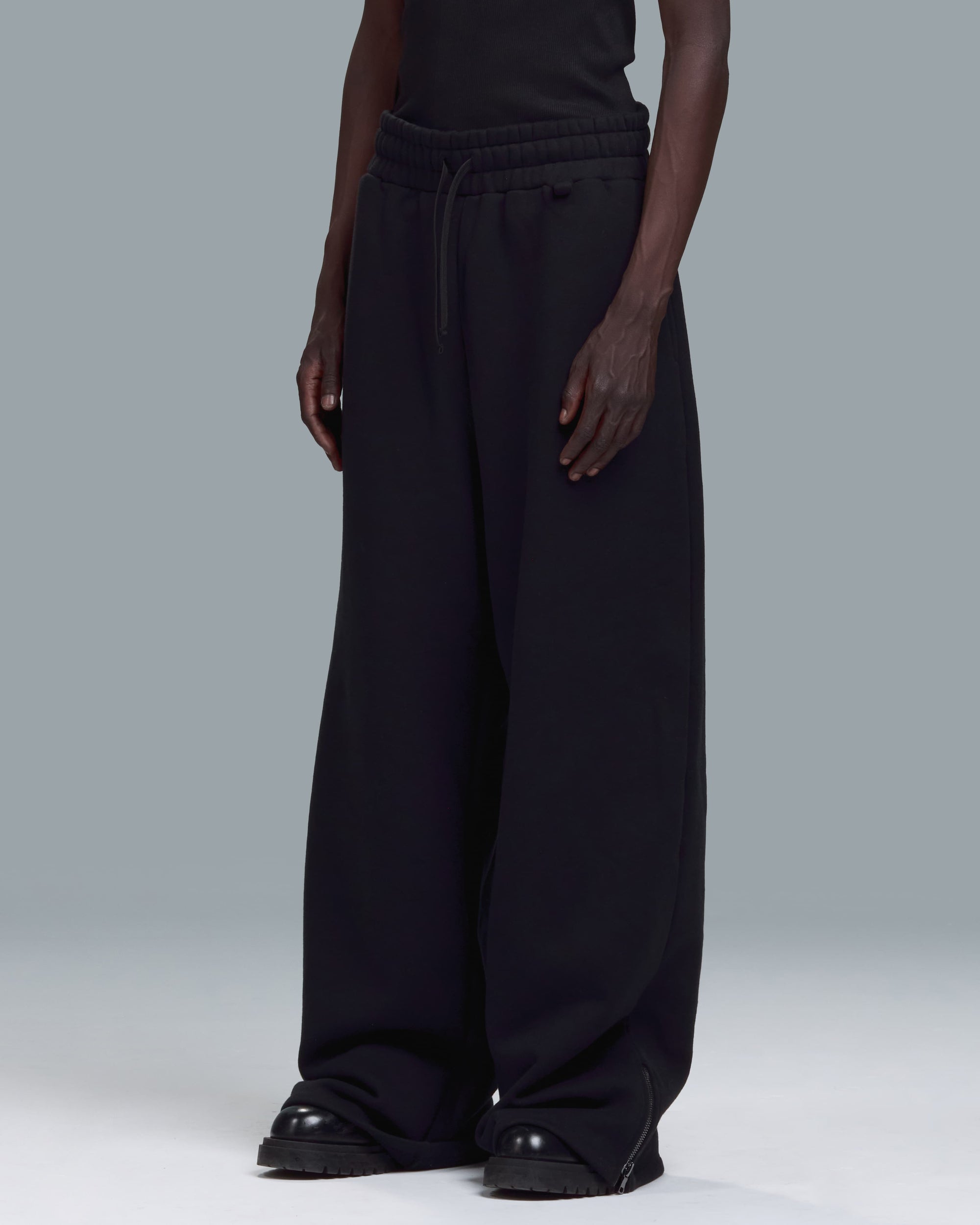 ZIPPER SWEATPANTS - BLACK