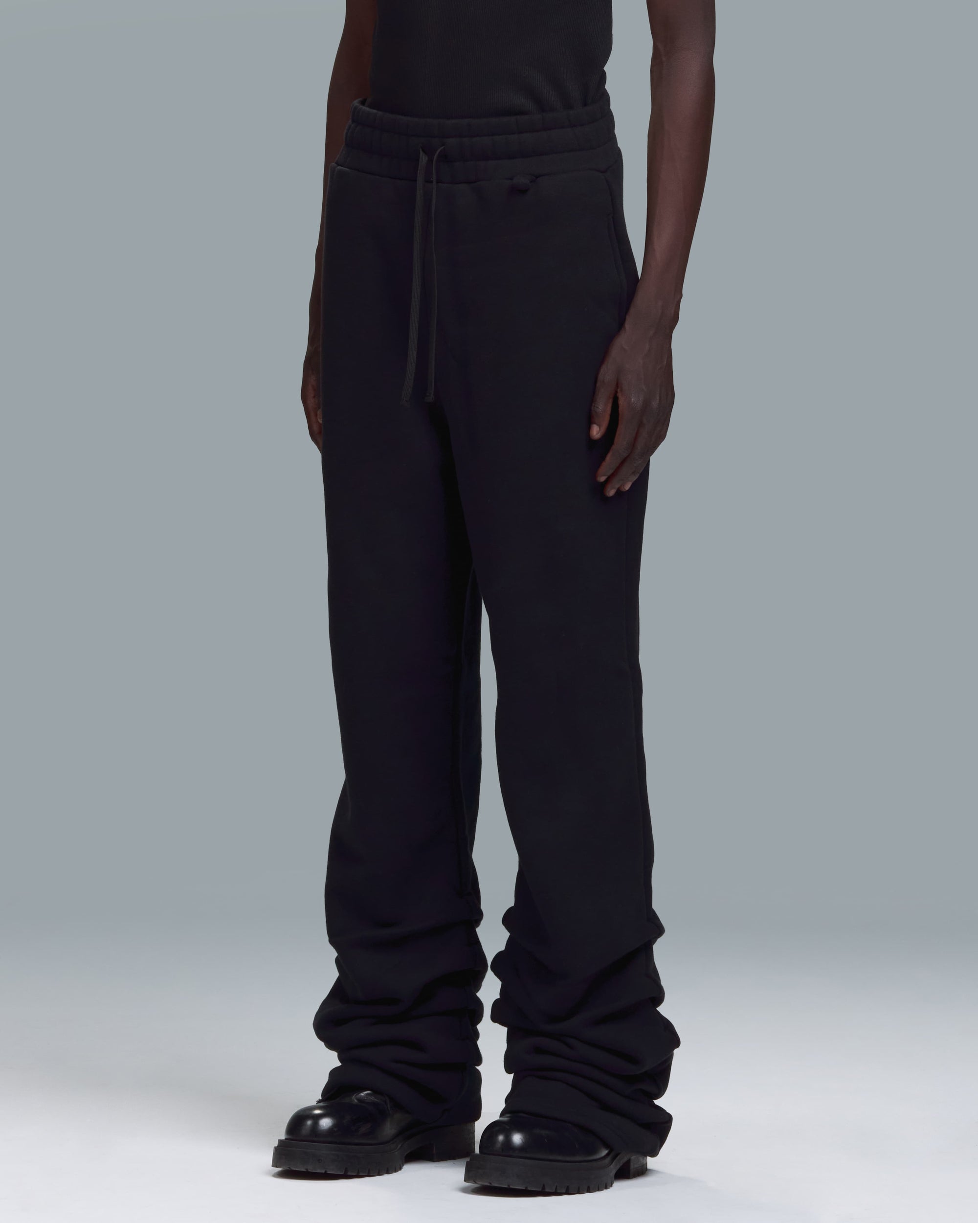 STACKED SWEATPANTS - BLACK
