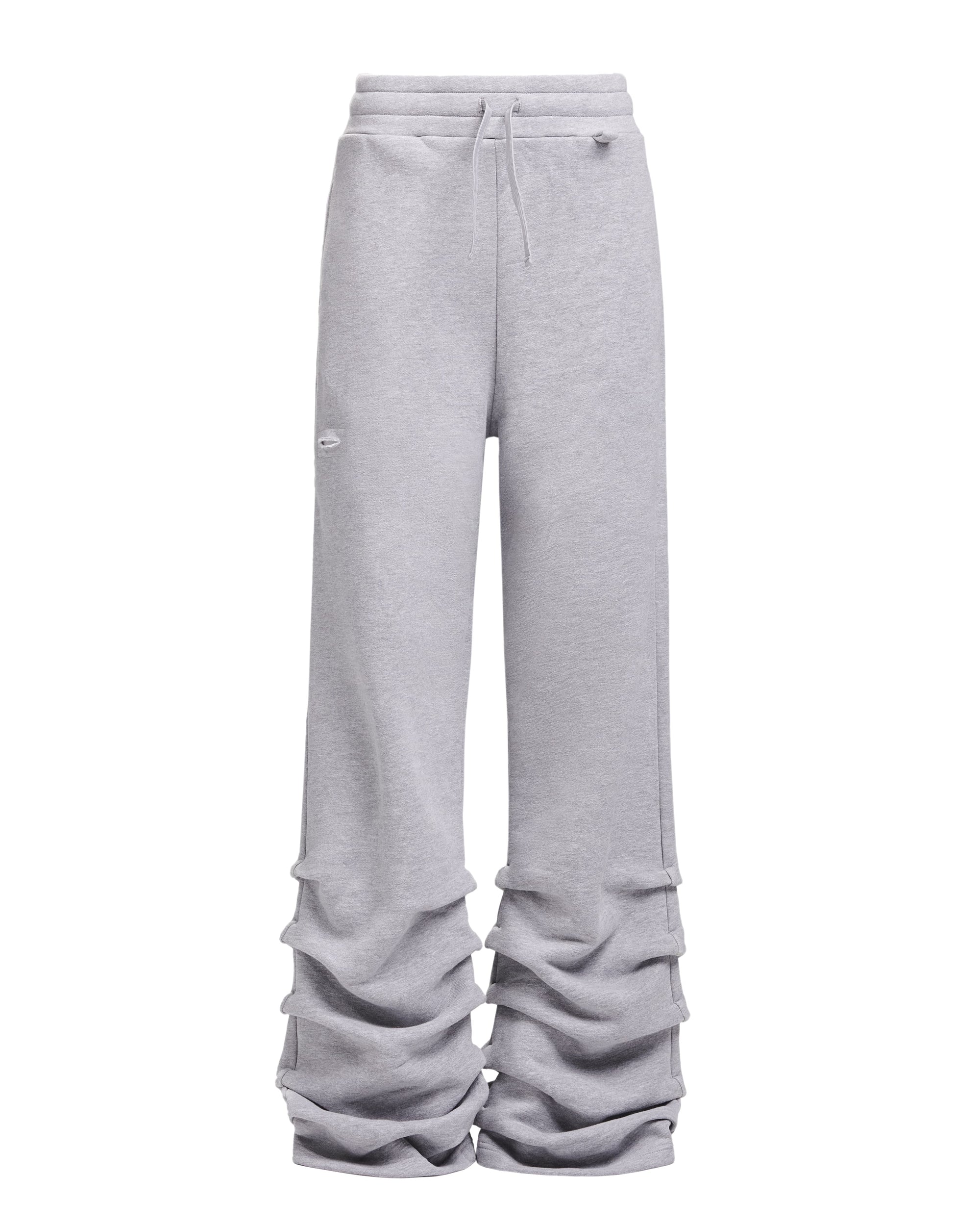 STACKED SWEATPANTS - HEATHER GREY
