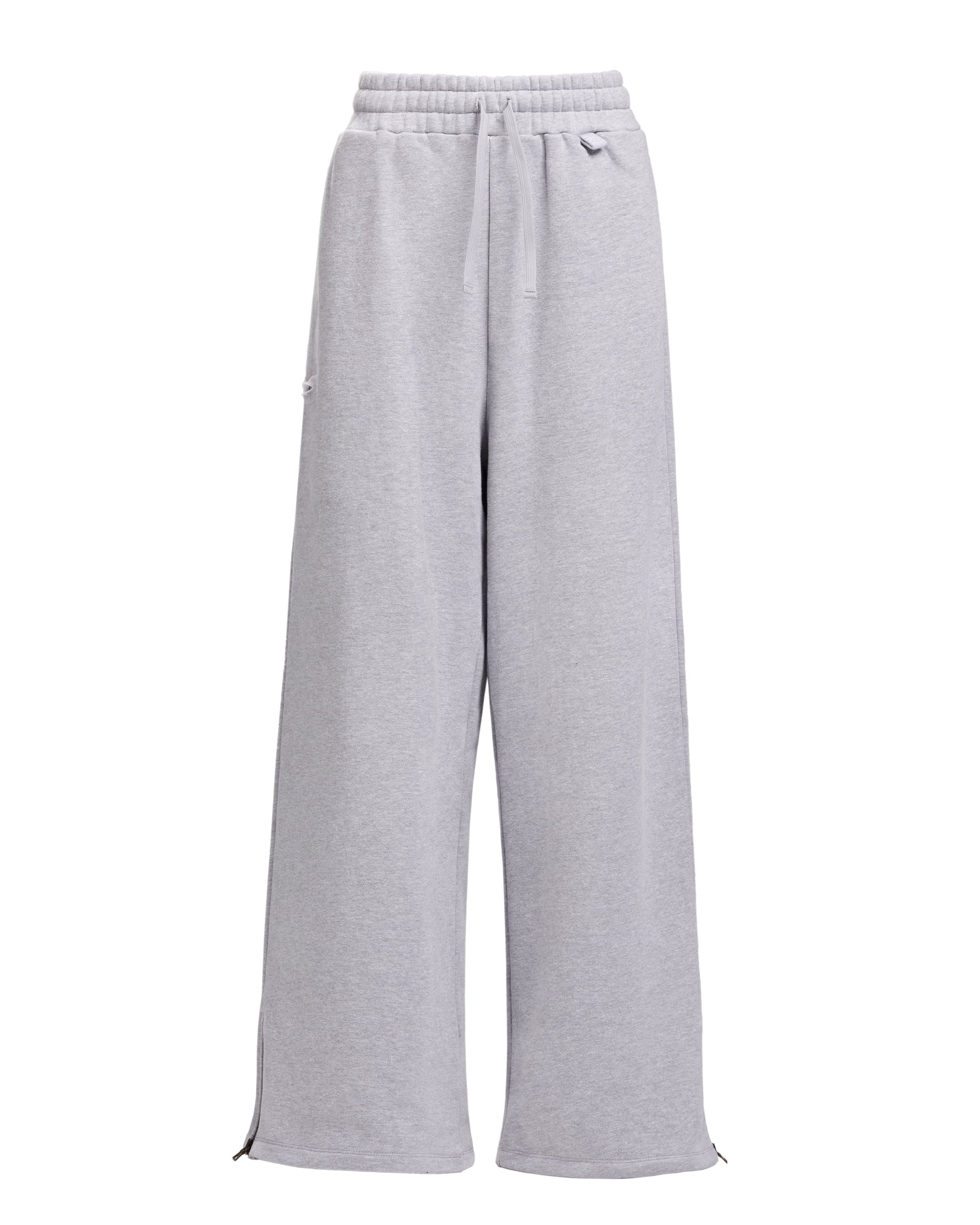 ZIPPER SWEATPANTS - HEATHER GREY